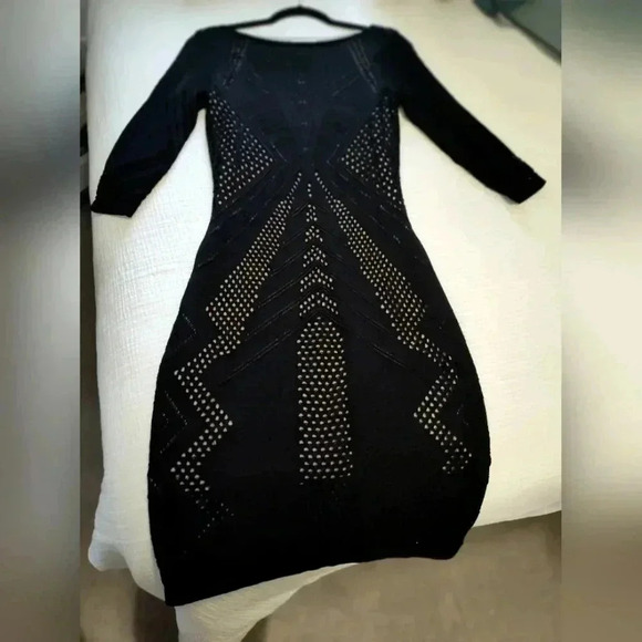 Calvin Klein black knit dress with cutouts | size Small - Picture 5 of 5